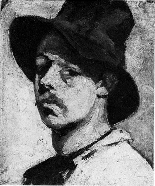 Theo van Doesburg Zelfportret met hoed oil painting image
